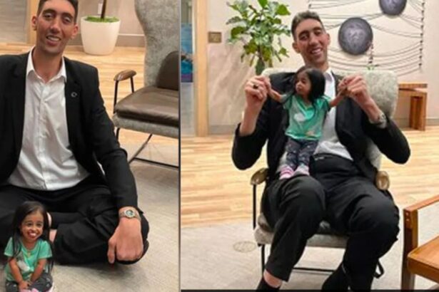 world's tallest man and shortest woman reuniting in the US after six years