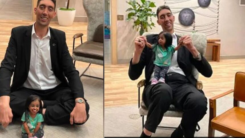 world's tallest man and shortest woman reuniting in the US after six years