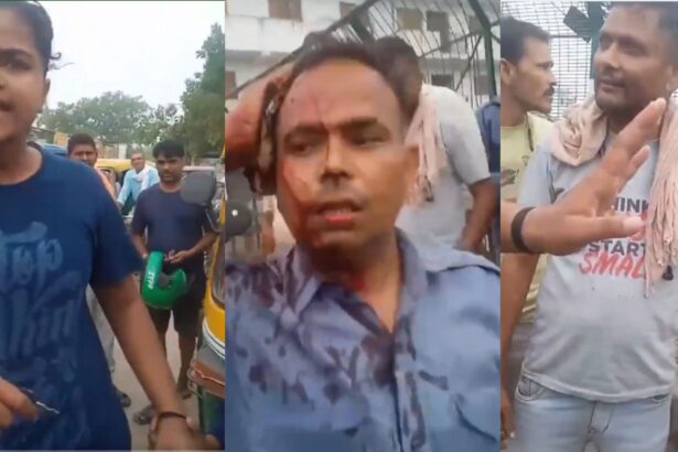 Bullet driving girl brutally beats auto driver